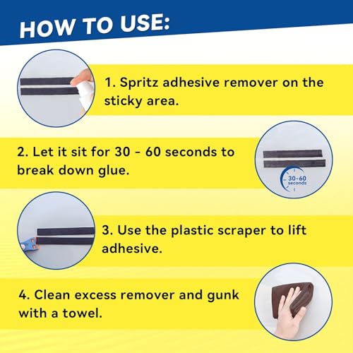 LBOYLOVE® Sticky Stuff Remover Spray, Sticker and Adhesive Remover Kit with Plastic Scraper and Cloth, for Tape, Sticker Residue, Tar, Grease, Chewing Gum, Wax, Wet Paint, Crayon, Floor and More