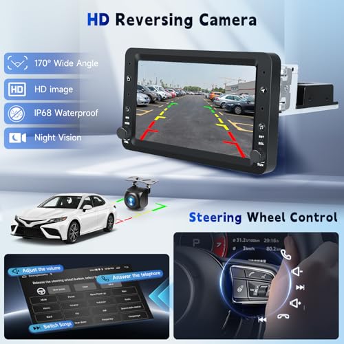 VECHTEL 2G + 64G Android 15 Car Radio for Alfa Romeo 159 2004-2011, 7 Inch HD Screen Tactile Stereo Car Stereo Car with Carplay Android Car Wireless GPS Wi-Fi Bluetooth 2USB Radio FM RDS Rearview Camera