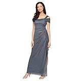 Alex Evenings Women's Long Cold Shoulder Dress