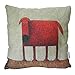 Decorbox Cotton Linen Square Decorative Throw Pillow Case Cushion Cover Green Background Red Dog 18 