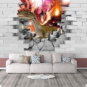 Wall Mural 3D Image of Dinosaurs Removable Self-Adhesive Large Wallpaper - 66x96 inches