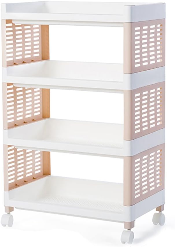 Fsrjh Storage Tower 49cm Rack Multilayer Sliding Kitchen Bathroom Storage Shelf Slot Organizer Plastic 4 Layers 5 Layers Optional A++ (Color : B, Size : 5 layers)