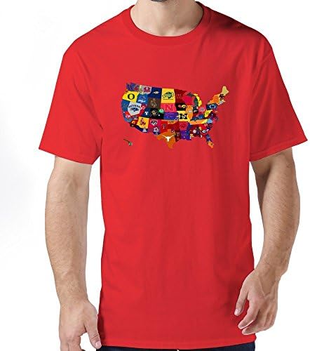 TIANYI Custom Men College Football Logos Tees XL Red