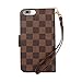 iPhone 7 Plus Case,GX-LV iPhone 7 Plus Classic Plaid Pattern Wrist Strap Leather Wallet Case Cover with Card Slots for iPhone 7 Plus,GX-LV® Retail Packaging,Brown