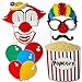 COOLOO Photo Booth Props DIY Kit,Circus Clown Cosplay for Photography in Carnival Party,Pack of 13