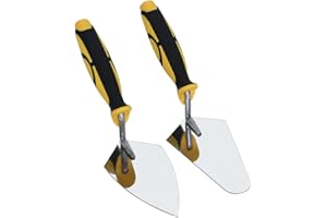 DIXIANG Concrete Masonry Tools Set 6" Stainless Steel Pointing and Gauging Brick Laying Trowel Stucco Cement Flooring Kit Construction Hand Tool