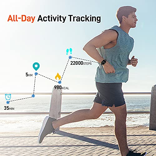 Smart Watch, mebossco Fitness Tracker for Women Men, 1.69 Inch Smartwatch with Sleep Heart Rate Monitor, IP68 Waterproof Sports Watch with Step Counter, Fitness Watch for Android iOS Phones, Black