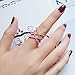 SHINCO Double Cross CZ Paved 18k Rose Gold Plated Trendy Party Rings Wide Band for Women Girls, Size 8