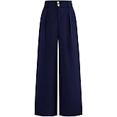 BTFBM Women Wide Leg Dress Pants 2026 High Waisted Button Pleated Business Casual Trousers Office Work Palazzo Pants