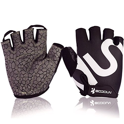 BOODUN Unisex Cycling Gloves, Black/White, XX-Large in Kuwait