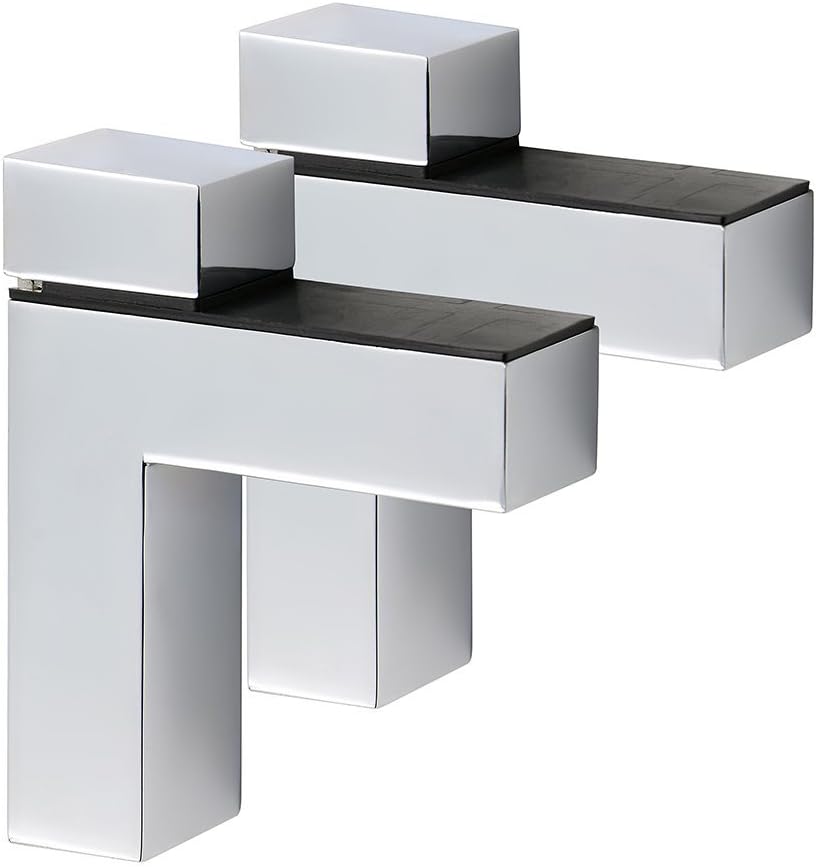 Sumnacon One Pair Adjustable Shelf Holder Bracket - Glass Shelf Mounting Brackets / Wood Shelf Clamp Support for 3-22mm / 0.12"-0.87" Shelf Thickness, Screw Fixing, Solid Metal with Chrome