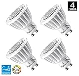 Hyperikon MR16 GU10, LED 7W (50W equivalent), 440 lumen, 4000K (Daylight Glow), CRI 90+, 120 Volt, 40° Beam Angle, Dimmable, UL-listed and ENERGY STAR Qualified - (Pack of 4)