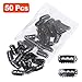 Snap Clips for Hair Extensions Weaves 50pcs U-shape Metallic Wig Clips With Silicon Rubber Small Size Black