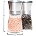 Salt and Pepper Grinder Set with Stand | Premium Stainless Steel Shakers | Top Ceramic Mill Adjustable From Fine to Coarse by BC Family Goods