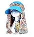 icolor Women Sun Hats UPF 50 Sun Protection Hat Summer Outdoor Neck Shield Flap Visor Hat Ponytail Hats Wide Brim Beach Hat (Sky Blue)