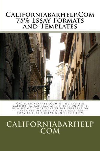 Download Californiabarhelp.Com 75% Essay Formats and Templates: Californiabarhelp.Com is the premier California bar exam aid. This is only one of a set of ... Studies in Linguistics (Paperback))