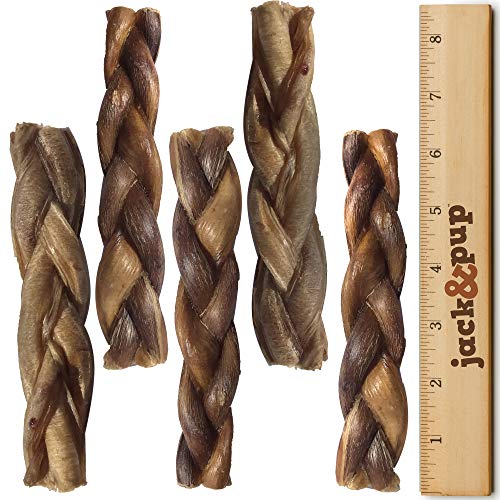 Jack&Pup Braided Bully Sticks for Dogs Premium Odor Free Dog 6inch