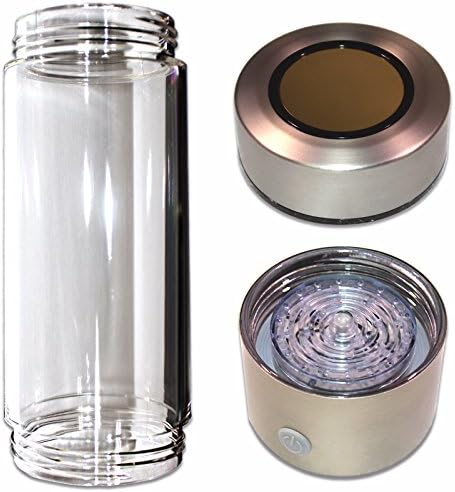 Portable Active BIO Hydrogen Rich Water Generator Ionizer Maker Bottle Cup Anti-Aging, 450mL Silver
