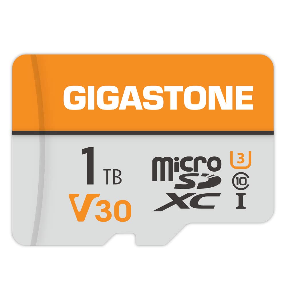 GIGASTONE 1TB Micro SD Card, 4K Video Pro, Up to 140/100 MB/s, MicroSDXC Memory Card for DJI, Gopro, Insta360, Dashcam, Surveillance, Security Camera, Drone 4K Video UHS-I V30 U3 C10 with Adapter
