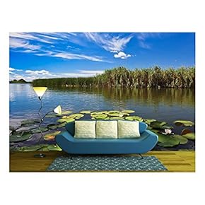 a Beautiful Lake in Danube Delta, Romani - Removable Wall Mural | Self-Adhesive Large Wallpaper - 66x96 inches
