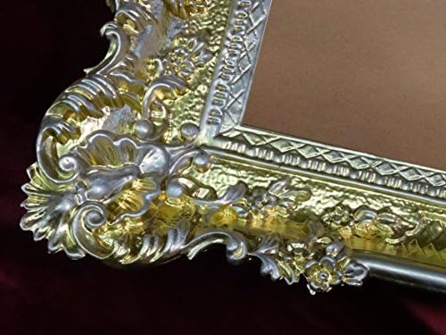 Picture Frame Gold/Silver Dual Colour 96 x 57 cm Wedding Frame Antique Baroque Rococo Repro Shabby Chic Renaissance Youth Style Retro Design with Ornamental Decorations Luxury