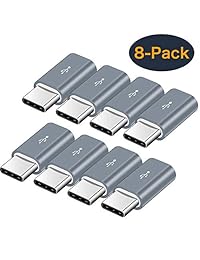 Adaptador de Micro USB a USB C, 8 unidades, de aluminio, USB tipo C, adaptador, compatible con Samsung Galaxy S10e S9 S8 Plus Note 9 8, LG V35 V30 V20 G7 G6 G5, Pixel 2 XL, Moto Z2 Z3, Nintendo Switch