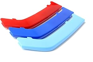 X XOTIC TECH Xotic Tech M-Colored Tri Grille Insert Trims Strips, Front Center Kidney Grilles Compatible with BMW 3 Series F30 F31 320i 328i 330i 335i 340i Black Grills (8 Beam Bars)