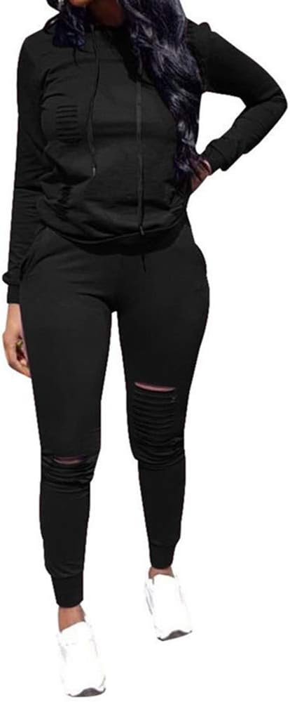Chic to Max Women's 2 PCS Plus Size Tracksuit Sets Outfits Hoodie Sweatshirt and Jogging Pants Sweatsuits