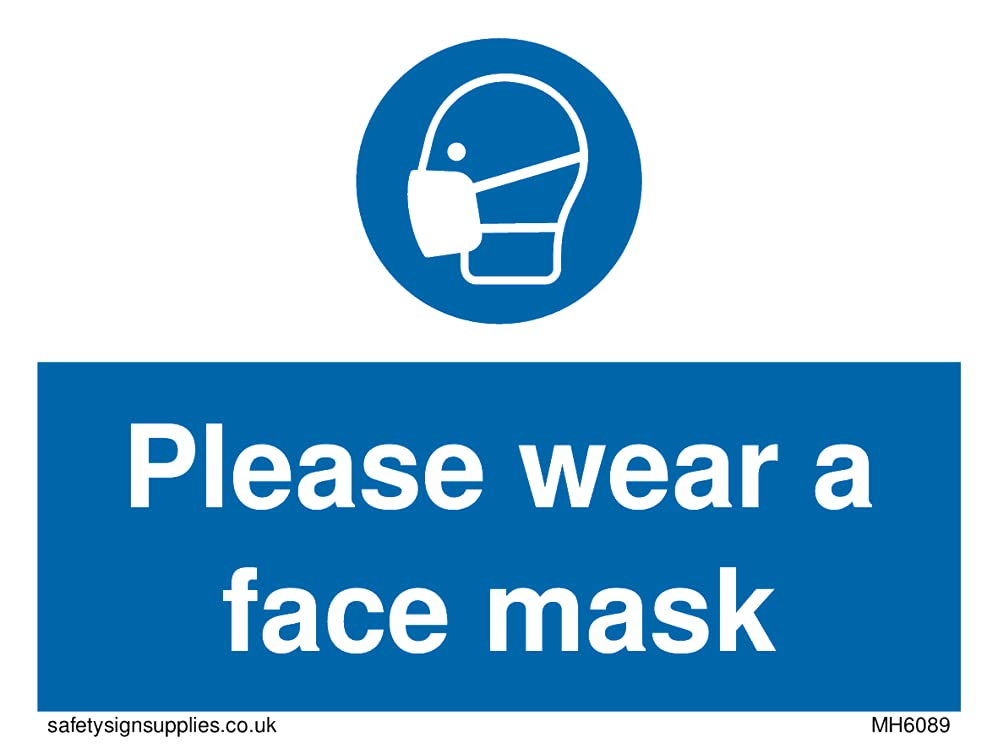 Pack of five - Please wear a face mask Sign - 100x75mm - A7L