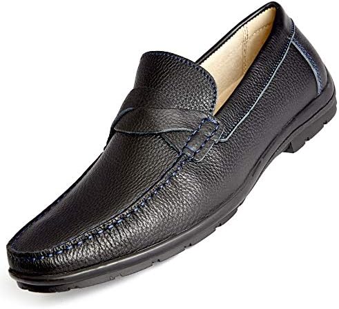 Men’s Slip On Loafers -Dress and Casual Moccasins -Genuine Leather, Rubber Sole