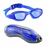 Swim Goggles, EveShine Unisex Clear Swimming Goggles - No Leaking, UV Protection, Anti-Fog Sport Racing Goggles for Adult Junior Youth Kids - Blue