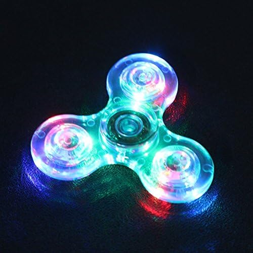 Crystal Led Light Fidget Spinner with Switch Plastic EDC Hand Spinner For Autism and ADHD Relief Focus Anxiety Stress Toys Gift
