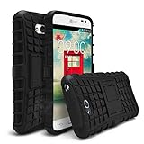LG Optimus Exceed 2 Case, LG Optimus L70 Case, MagicMobile Ultra Protective Shockproof Defender Cute Case for LG L70 Dual Hybrid Layer Rugged TPU Case for LG Optimus Real with Kickstand - Black