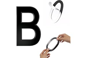 HABITABLE TREE Self-adhesive 3 Inch House Numbers Acrylic House Number Modern House Numbers Black Mailbox Numbers for Outside Address Home Number for Apartments Office Hotel Room (B)