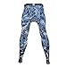 Xtextile Mens Camouflage Sports Compression Tight Leggings (Medium, Blue Lighting)