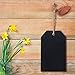 40 Pcs Mini Chalkboard Tags Small Hanging Chalkboard Sign Hanging Wooden Tags with String Double Sided Erasable Buffet Food Name Chalk Board Labels for Christmas Weddings Gift DIY Craft(Black)