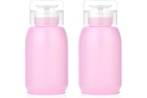 MEKK Acetone Pump Dispenser,Push Down Pump Dispenser Empty Alcohol Dispenser Push Down Nail Polish Remover Pump One-Touch Pump Bottle Dispenser for Nail Polish & Makeup Remover 2 Pack 200ML(6.8oz)