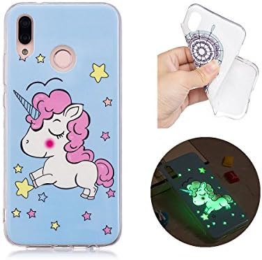 LJSM Case for Huawei P20 Lite/Huawei Nova 3E Backcover Transparent Silicone Luminous Soft TPU Bumper Cover Flexible Gel Shell Protector Case for Huawei P20 Lite (5.84"), Noctilucent XS84