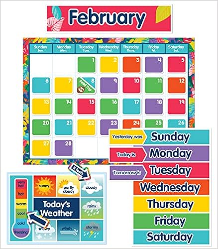 Carson Dellosa One World Calendar Bulletin Board Set, Monthly Wall Calendar  With Numbers and Birthdays Cover Ups, Colorful Decor, Seasons, Weather, ...