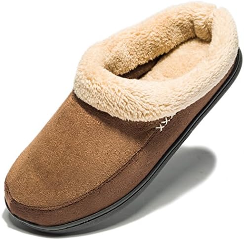 NDB Men's Cozy Memory Foam Suede Slip On Indoor Outdoor Clog House Slippers