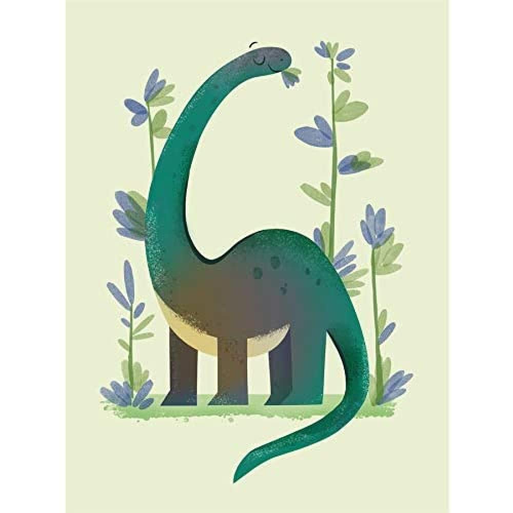 Wee Blue Coo Dinosaur Apatosaurus Canvas Wall Art Print