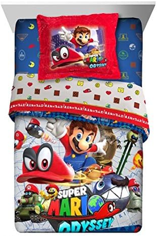 Amazon Com Super Mario Nintendo Odyssey 6pc Full Comforter And