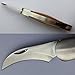 HANZIUP Folding Mushroom Knife with Neoprene Pouch Solid Wood Handle and Foldable Cleaning Brush