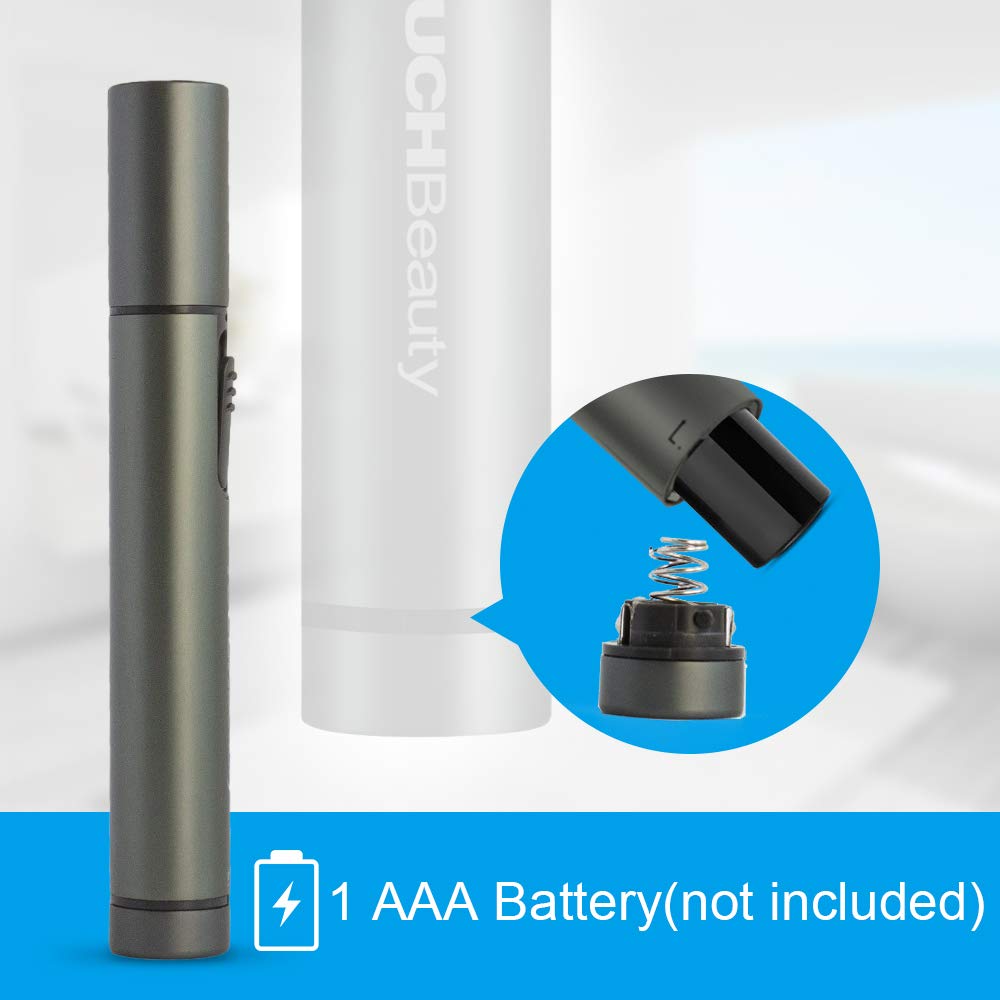 TOUCHBeauty Ear Nose Hair Trimmer for Men Personal Groomer Machine Battery Powered Gray TB-0656M