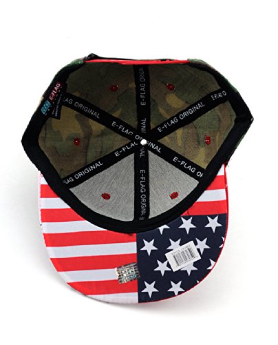 NYFASHION101 Unisex America Flag Print USA Flat Bill Adjustable Snapback Cap