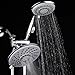 HotelSpa 6''/4'' Ultra-Luxury 3 way Rainfall Shower-Head/Handheld Shower Gray Spiral Combo w/Patented ON/OFF Pause Switch and 5-7 foot Stretchable Stainless Steel Hose