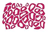 Wall Decor Plus More WDPM123 Leopard Animal Print Wall Vinyl 28 Circle Stickers Rings Decals, Hot Pink