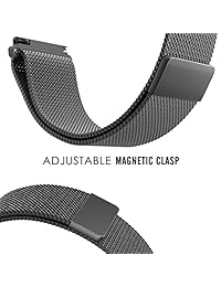 Correa de reloj de 0.709 in con cierre magnético ajustable Milanese Loop de malla de acero inoxidable de repuesto para reloj inteligente Huawei Fossil Q Withings