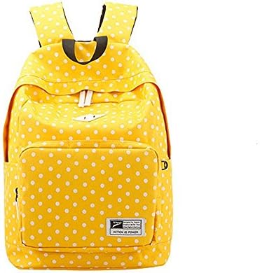 Oppas Lightweight Casual Style Canvas Polka Dot Backpack for Teens School Bag fits 14inch Loptop