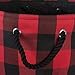 DII Buffalo Check Storage Collection Collapsible Bin with Handles, Medium Rectangle, 16x10x12, Red & Black
